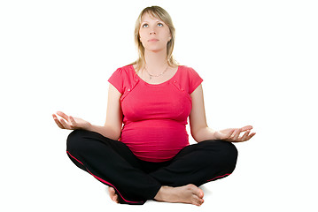 Image showing meditation pregnant woman