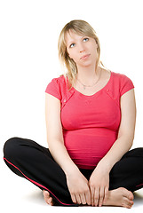 Image showing Pregnant sitting woman