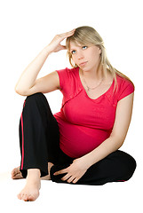 Image showing Pregnant thinking woman