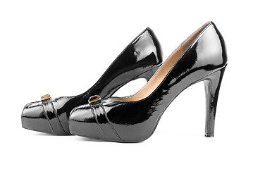 Image showing black high heels shoes 