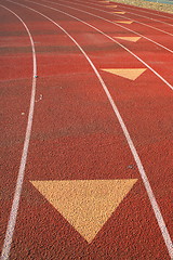 Image showing Arrows on a Running Lane