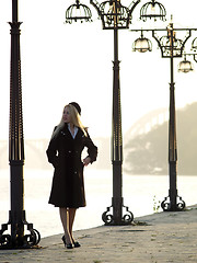 Image showing Beautiful blonde on promenade