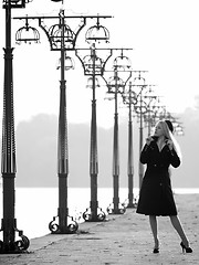 Image showing Beautiful blonde on promenade