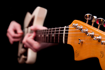 Image showing Hands playing guitar string music