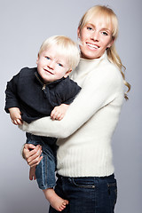 Image showing Happy caucasian mother and son