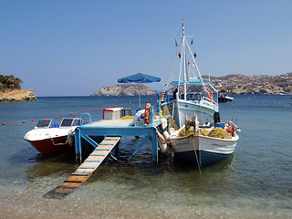 Image showing  Pleaser boats in Crete