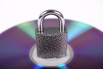 Image showing The hinged lock on compact disk