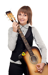 Image showing Young girl with guitar