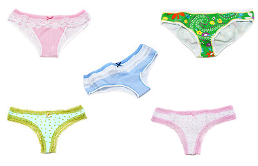 Image showing Five panties on white background