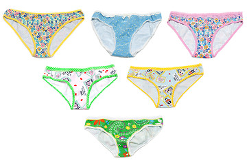 Image showing Six panties insulated on white background