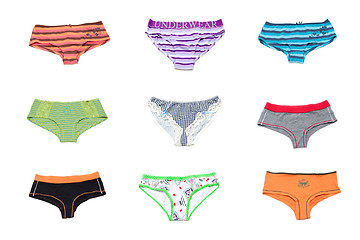 Image showing Nine panties on white background