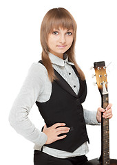 Image showing Young girl with guitar