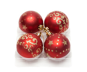 Image showing Red cristmas balls