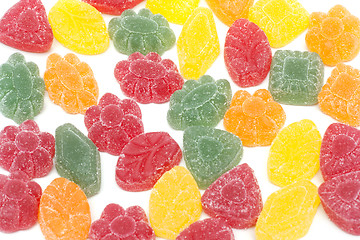 Image showing Multicoloured fruit jellies