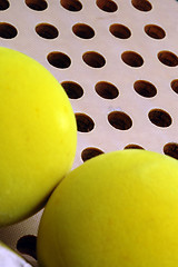 Image showing balls and paddle macro