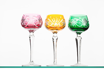 Image showing Colored wineglasses