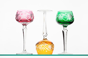 Image showing Colored wineglasses