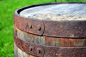 Image showing Old rusty barrel