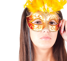 Image showing Woman in carnival mask