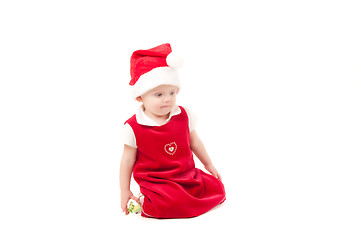 Image showing Little christmas baby girl