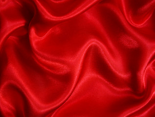 Image showing Smooth Red Silk as background 