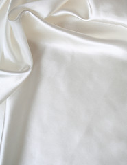 Image showing Smooth elegant white satin as background 