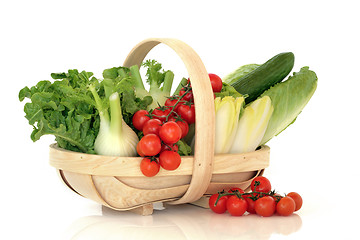 Image showing Salad Vegetables in a Basket