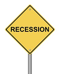 Image showing Warning Sign recession