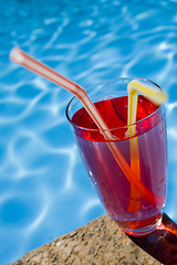 Image showing Red Poolside Cocktail