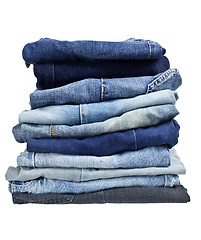 Image showing Stack of jeans