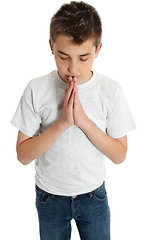 Image showing Spiritual boy praying