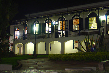 Image showing Old farm house at night