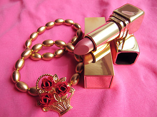 Image showing Lipstick With Fashion Jewelry