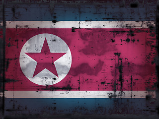 Image showing grunge north korea flag