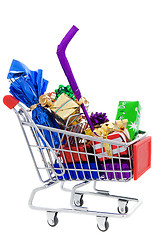 Image showing Christmas shopping cart