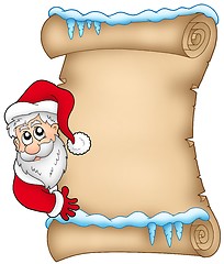 Image showing Winter parchment with Santa Claus 1