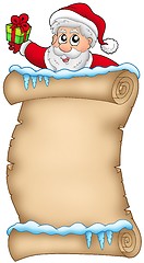Image showing Winter parchment with Santa Claus 2