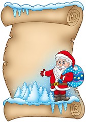 Image showing Winter parchment with Santa Claus 4