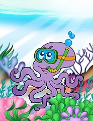 Image showing Octopus diver underwater
