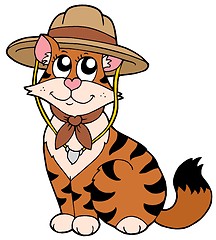 Image showing Cute cat in scout hat