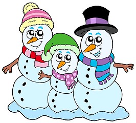 Image showing Snowman family