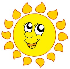 Image showing Cartoon smiling Sun