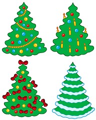 Image showing Various Christmas trees