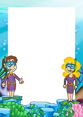 Image showing Frame with two divers