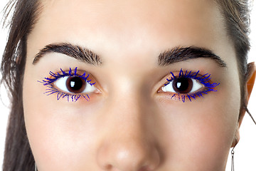 Image showing Eyes of the young pretty girl. Isolated
