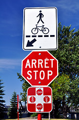 Image showing Stop and crossing signs