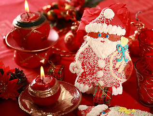 Image showing Gingerbread Santa Claus for Christmas