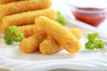 Image showing Mozzarella fried sticks