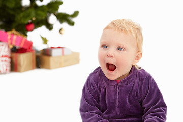 Image showing Surprise - Cute child at christmas time