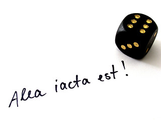 Image showing alea iacta est